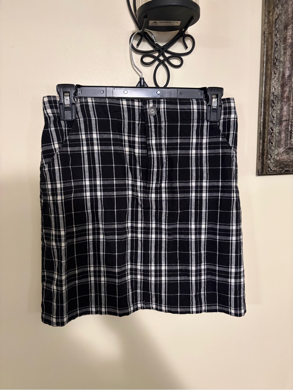 Hollister Black & White Plaid Mini Skirt